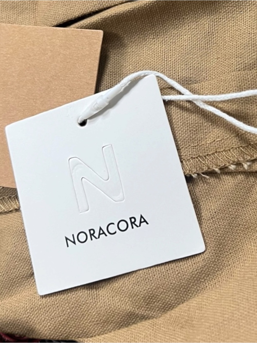 NEW NORACORA Beige Wide Leg Overall Jumpsuit Adjustable Straps Size S - Picture 7 of 12